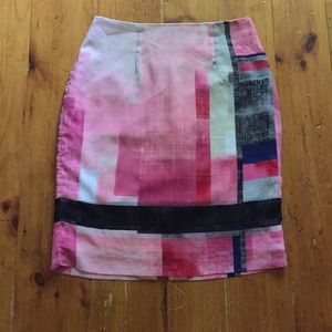 White House Black Market Pink Midi Skirt